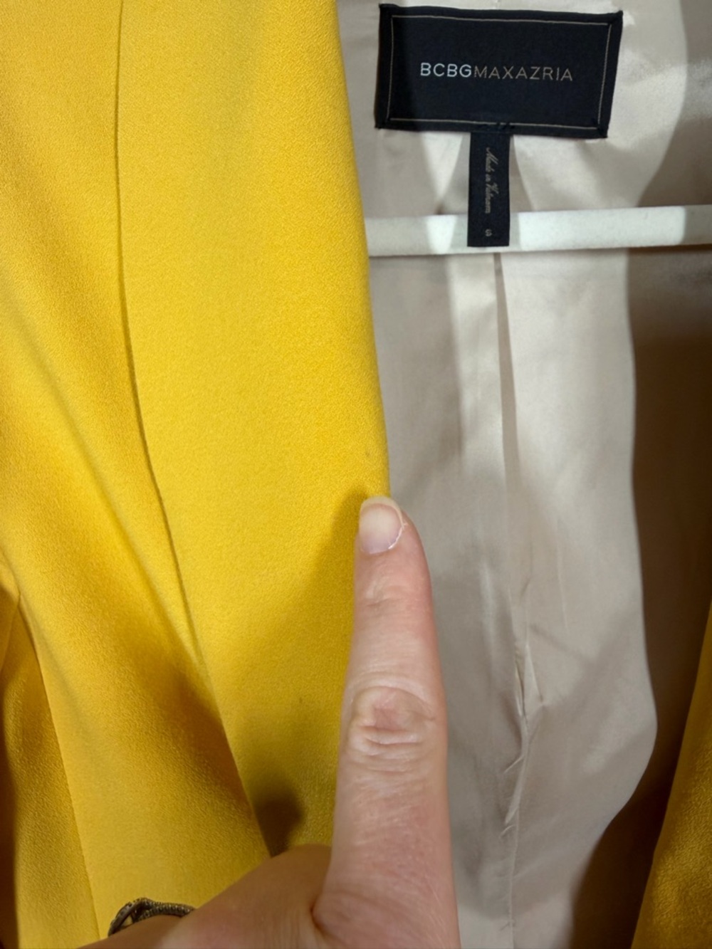 BCBGMAXAZRIA | Bowie Blazer Jacket Yellow Women's Size Small - Picture 9 of 13